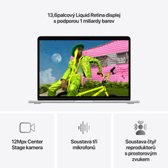 MacBook Air 13", Apple M5 čip, 10jádrové CPU, 10jádrové GPU, 32 GB, 1TB SSD, CZ - stříbrná