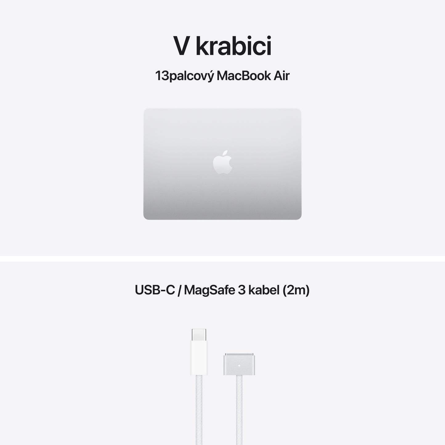 MacBook Air 13,6", Apple M5 10jádrové CPU, 8jádrové GPU, 16GB, 512GB SSD – stříbrný (otevřený)