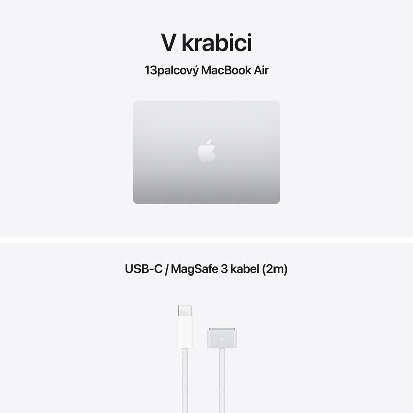 MacBook Air 13", Apple M5 čip, 10jádrové CPU, 10jádrové GPU, 32 GB, 1TB SSD, CZ - stříbrná