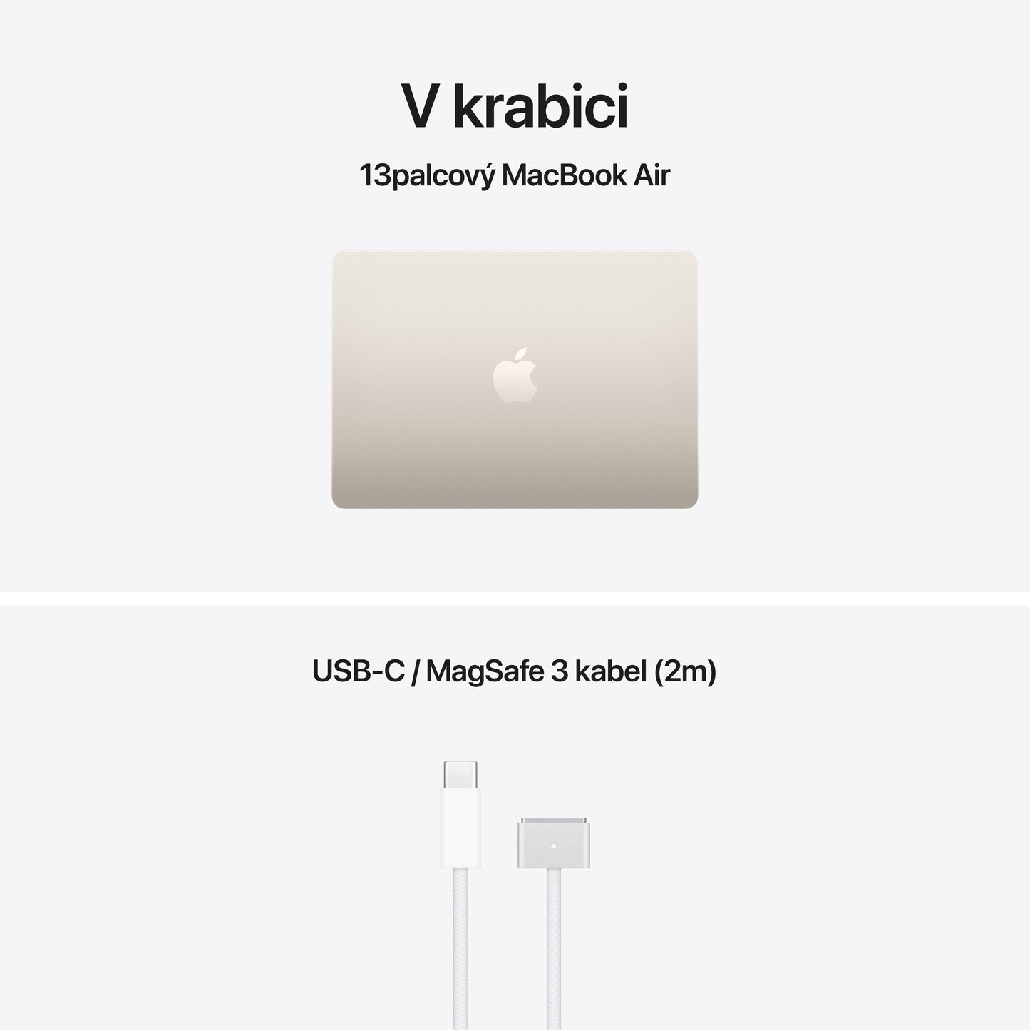 MacBook Air 13,6", Apple M5 10jádrové CPU, 8jádrové GPU, 16GB, 512GB SSD – hvězdně bílý (otevřený) - istyle.work