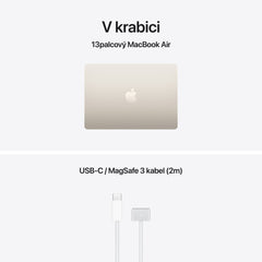 MacBook Air 13", Apple M5 čip, 10jádrové CPU, 10jádrové GPU, 16 GB, 512GB SSD, CZ - hvězdně bílá