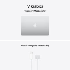 MacBook Air 15,3", Apple M5 10jádrové CPU, 10jádrové GPU, 24GB, 1TB SSD – stříbrný