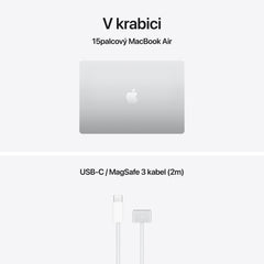 MacBook Air 15", Apple M5 čip, 10jádrové CPU, 10jádrové GPU, 24 GB, 512GB SSD, INT - stříbrná
