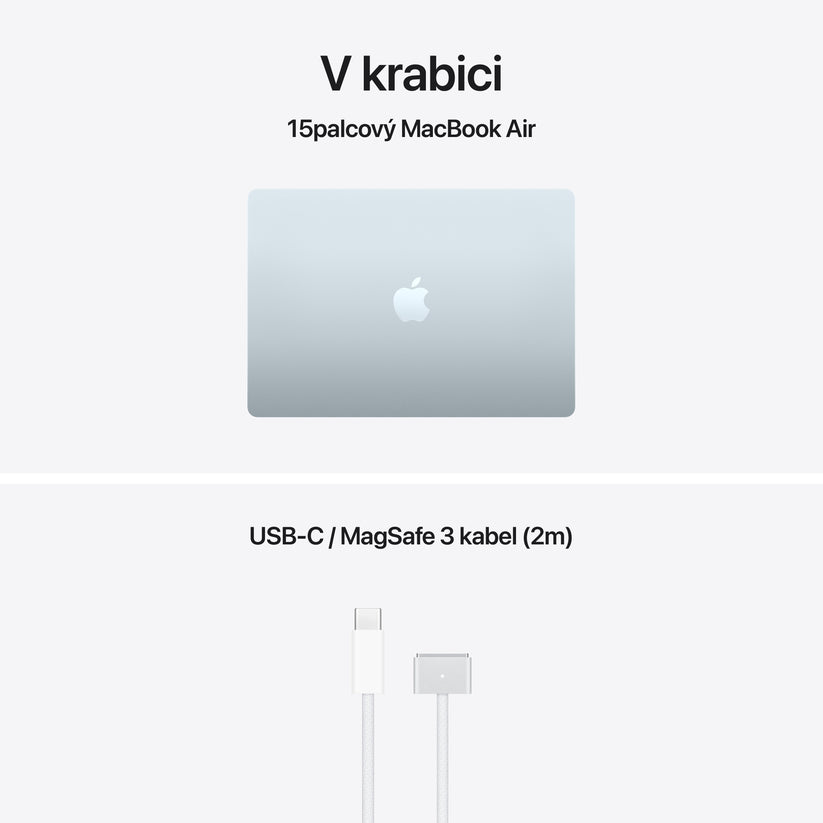 MacBook Air 15", Apple M5 čip, 10jádrové CPU, 10jádrové GPU, 32 GB, 1TB SSD, CZ - blankytně modrá