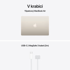 MacBook Air 15,3", Apple M5 10jádrové CPU, 10jádrové GPU, 16GB, 1TB SSD – hvězdně bílý