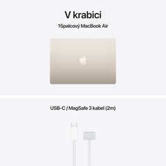 MacBook Air 15", Apple M5 čip, 10jádrové CPU, 10jádrové GPU, 16 GB, 2TB SSD, INT - hvězdně bílá