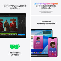 MacBook Pro 14,2", Apple M5 Pro 18jádrové CPU, 20jádrové GPU, 24GB, 2TB SSD – stříbrný