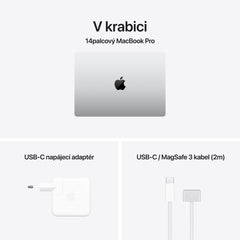MacBook Pro 14,2", Apple M4 Pro 12jádrové CPU, 16jádrové GPU, 24GB, 512B SSD, CZ - stříbrný (otevřený) - istyle.work