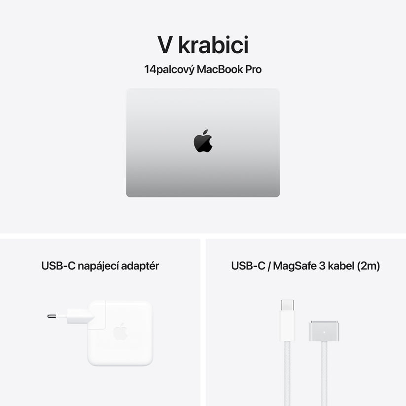 MacBook Pro 14,2", Apple M4 Pro 12jádrové CPU, 16jádrové GPU, 24GB, 512B SSD, CZ - stříbrný (otevřený) - istyle.work