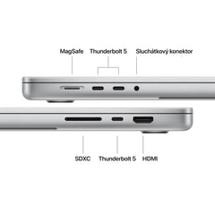 MacBook Pro 16", displej s nanotexturou, Apple M5 Max čip, 18jádrové CPU, 40jádrové GPU, 128 GB, 2TB SSD, INT - stříbrná