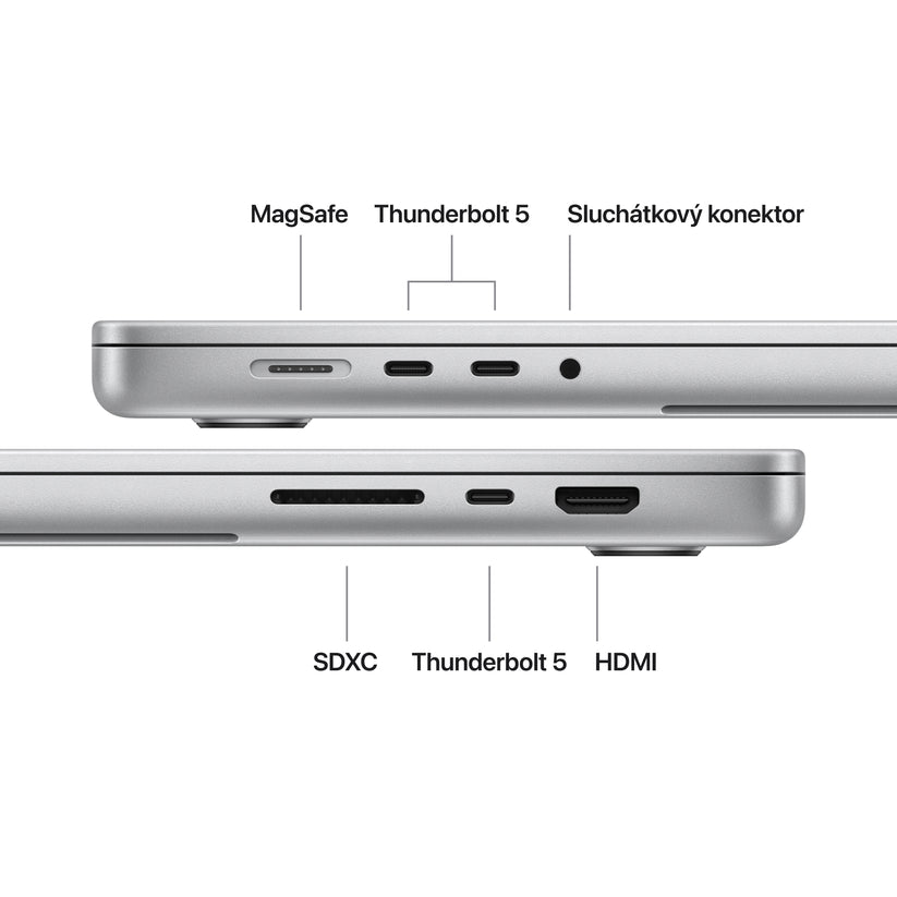 MacBook Pro 16", displej s nanotexturou, Apple M5 Max čip, 18jádrové CPU, 40jádrové GPU, 128 GB, 2TB SSD, INT - stříbrná