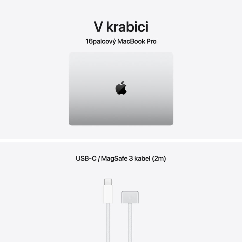 MacBook Pro 16", Apple M5 Max čip, 18jádrové CPU, 40jádrové GPU, 128 GB, 2TB SSD, INT - stříbrná