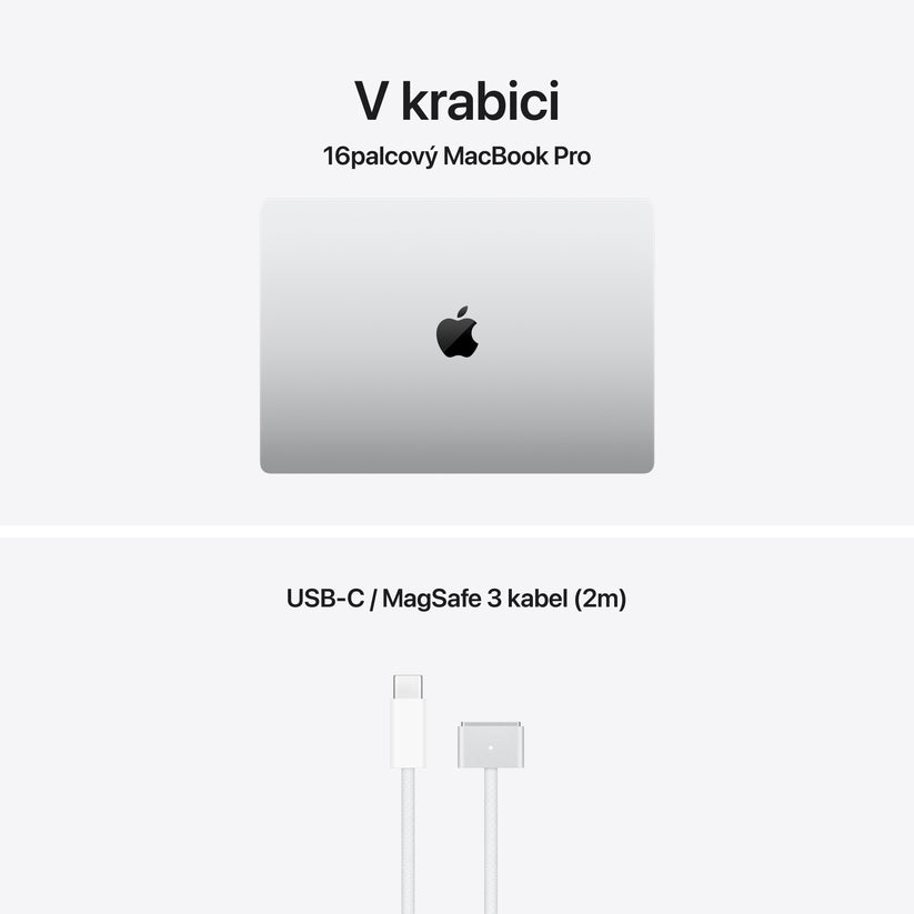 MacBook Pro 16,2", Apple M5 Max 18jádrové CPU, 40jádrové GPU, 48GB, 2TB SSD – stříbrný