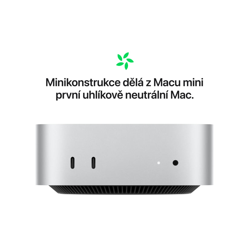 Mac mini, Apple M4 10jádrové CPU, 10jádrové GPU, 16GB, 512GB SSD - stříbrný