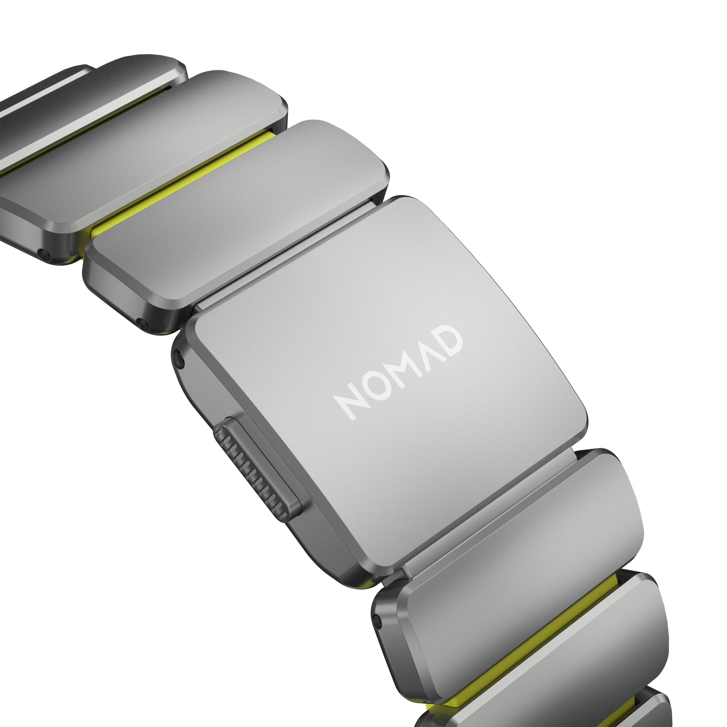 Řemínek pro Apple Watch 45/46/49 mm Nomad Stratos Band FKM - stříbrný/zelený