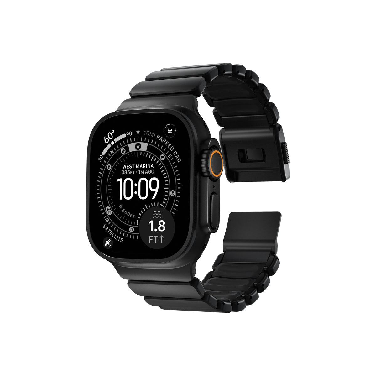Řemínek pro Apple Watch 45/46/49 mm Nomad Stratos Band FKM - černý