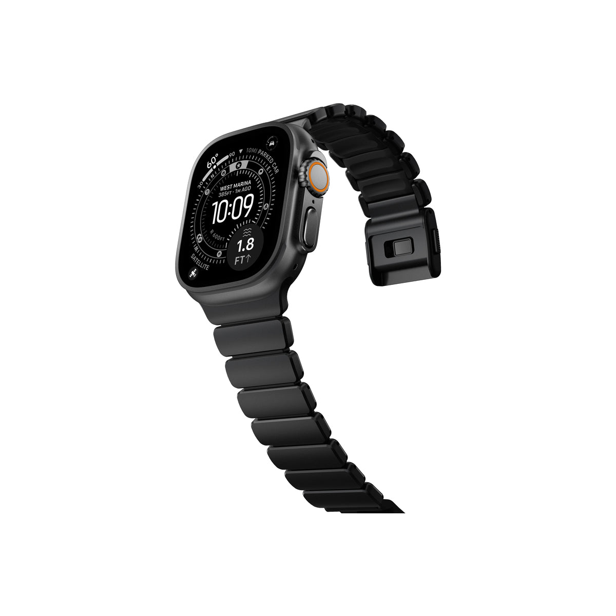 Řemínek pro Apple Watch 45/46/49 mm Nomad Stratos Band FKM - černý