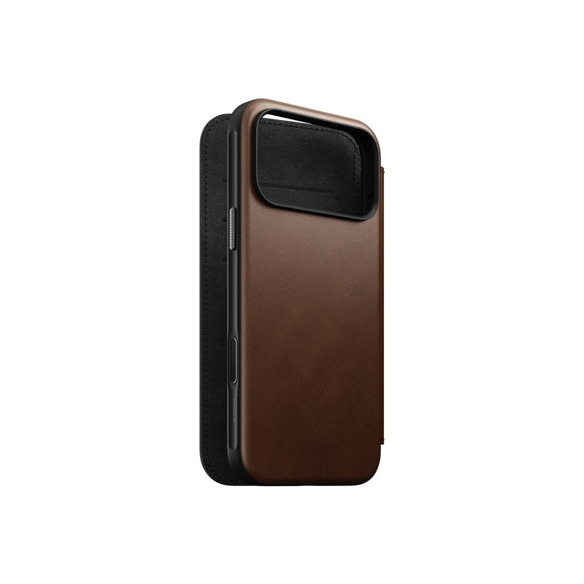 Kryt pro iPhone 17 Pro Max Nomad Modern Leather Folio - hnědý - istyle.work