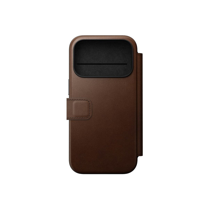 Kryt pro iPhone 17 Pro Nomad Modern Leather Folio - hnědý - istyle.work