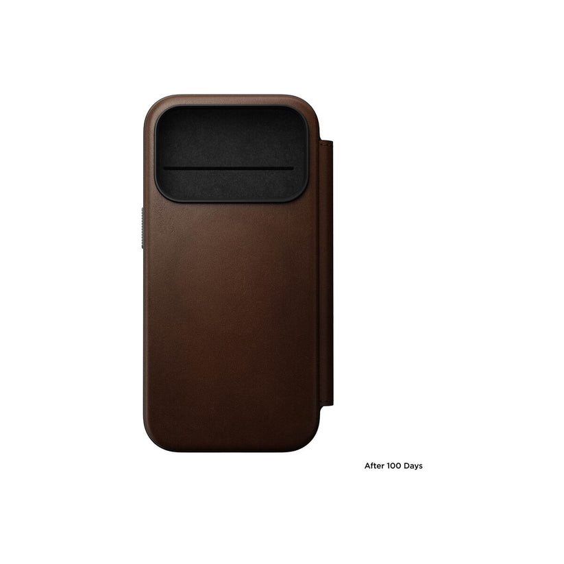 Kryt pro iPhone 17 Pro Nomad Modern Leather Folio - hnědý - istyle.work