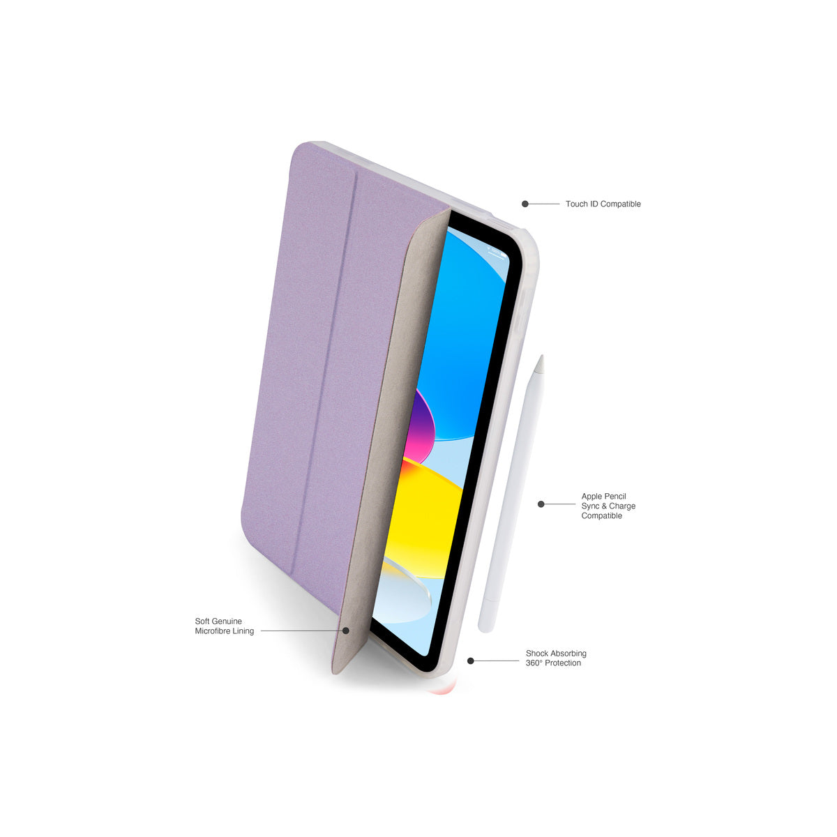 Pouzdro pro iPad (A16) / iPad (2022) Pipetto Origami No7 Tri-Folio Case - fialové