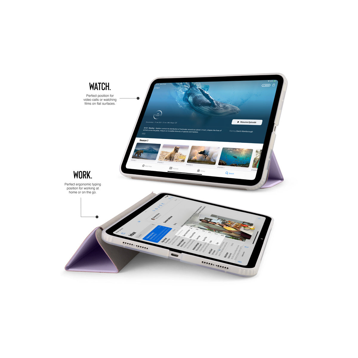 Pouzdro pro iPad (A16) / iPad (2022) Pipetto Origami No7 Tri-Folio Case - fialové