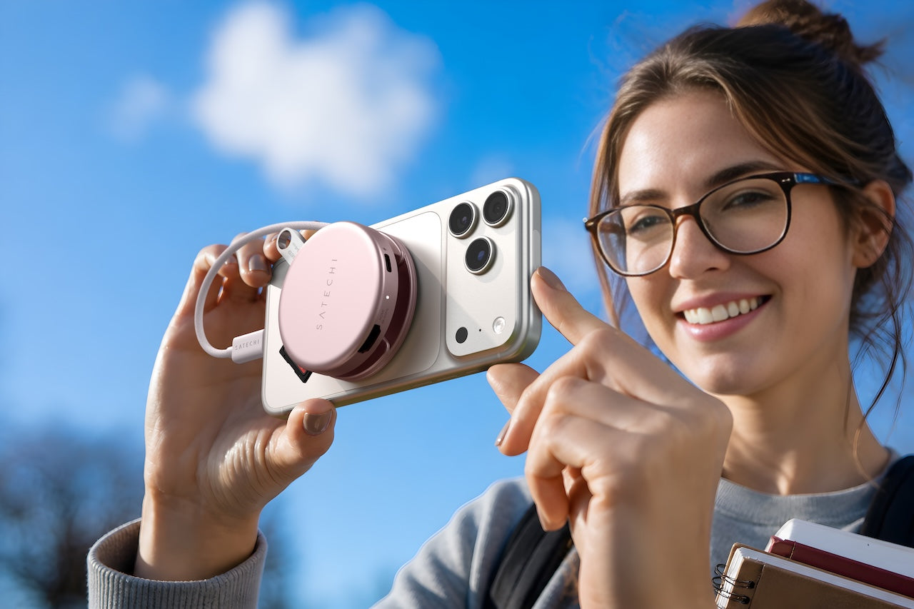 Satechi OntheGo 5-in-1 Multiport adaptér - růžový