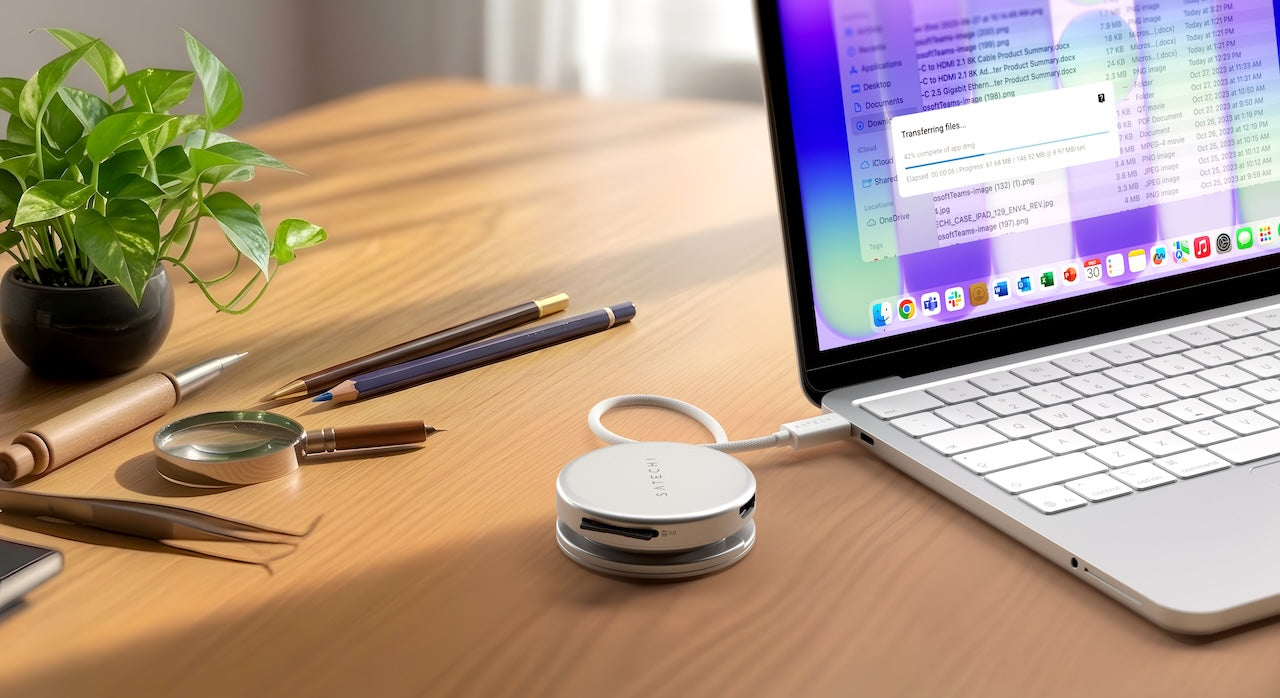 Satechi OntheGo 5-in-1 Multiport adaptér - stříbrný