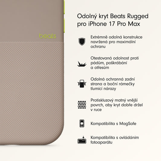Odolný kryt pro iPhone 17 Pro Max Beats s MagSafe a ovladačem fotoaparátu - alpsky šedý - istyle.work