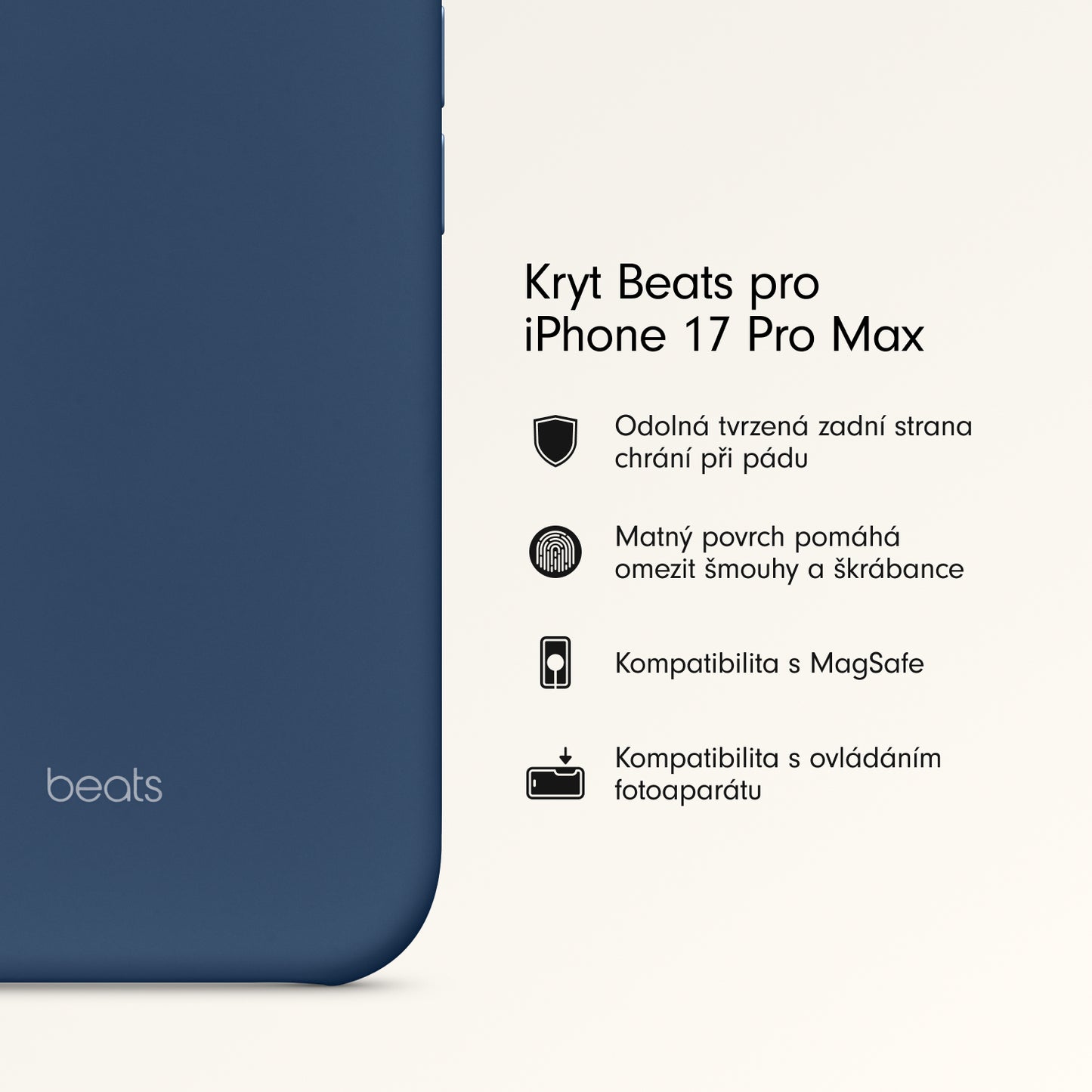 Kryt pro iPhone 17 Pro Max Beats s MagSafe a ovladačem fotoaparátu - hlubinně modrý - istyle.work