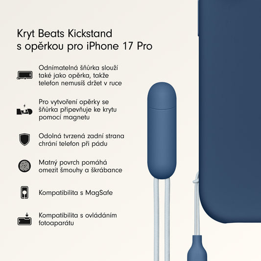 Kryt se stojánkem pro iPhone 17 Pro Beats s MagSafe a ovladačem fotoaparátu - hlubinně modrý - istyle.work
