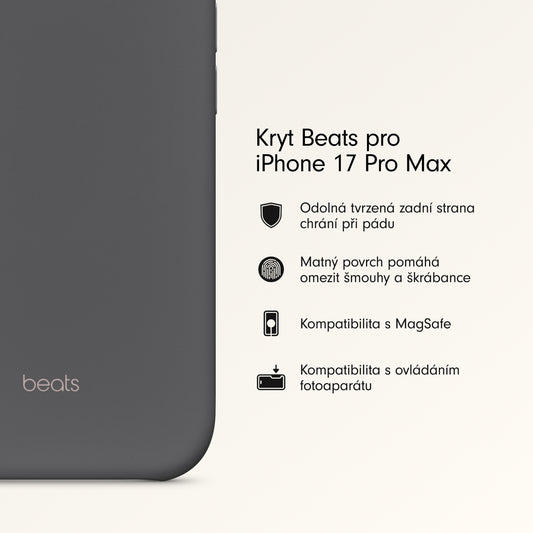 Kryt pro iPhone 17 Pro Max Beats s MagSafe a ovladačem fotoaparátu - granitově šedý - istyle.work