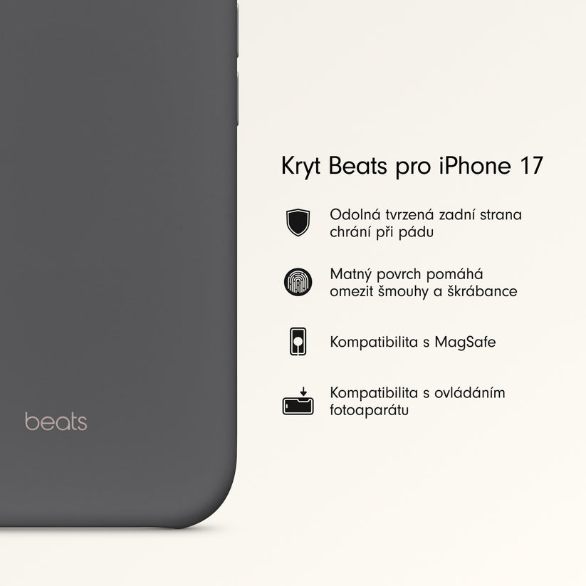 Kryt pro iPhone 17 Beats s MagSafe a ovladačem fotoaparátu - granitově šedý - istyle.work