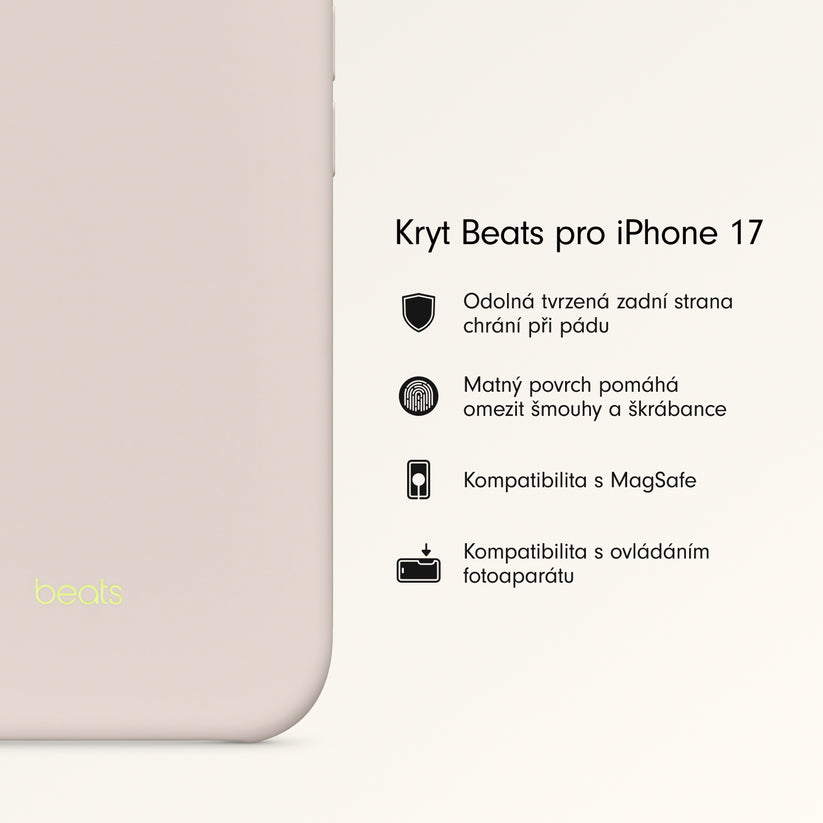 Kryt pro iPhone 17 Beats s MagSafe a ovladačem fotoaparátu - vápencově šedý - istyle.work