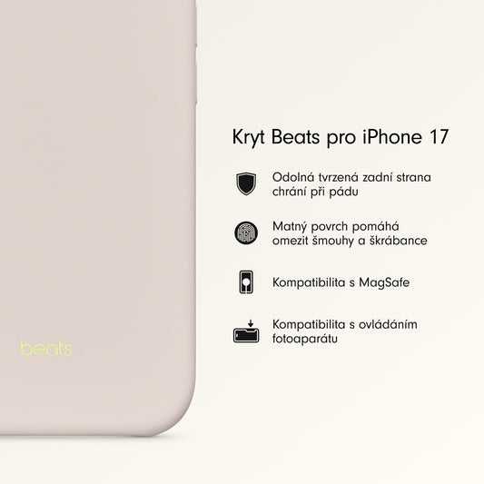 Kryt pro iPhone 17 Beats s MagSafe a ovladačem fotoaparátu - vápencově šedý - istyle.work