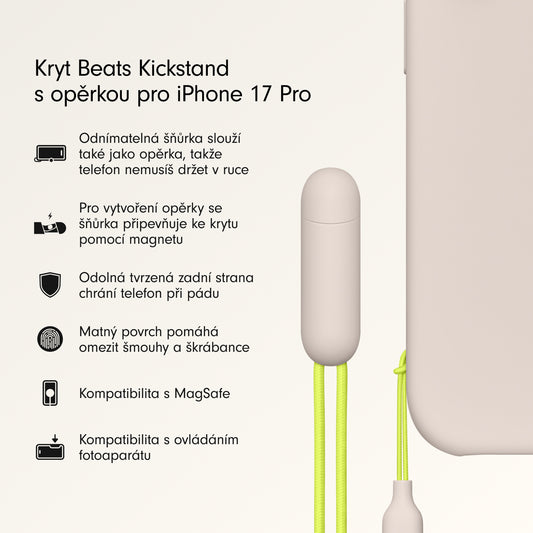 Kryt se stojánkem pro iPhone 17 Pro Beats s MagSafe a ovladačem fotoaparátu - vápencově šedý - istyle.work