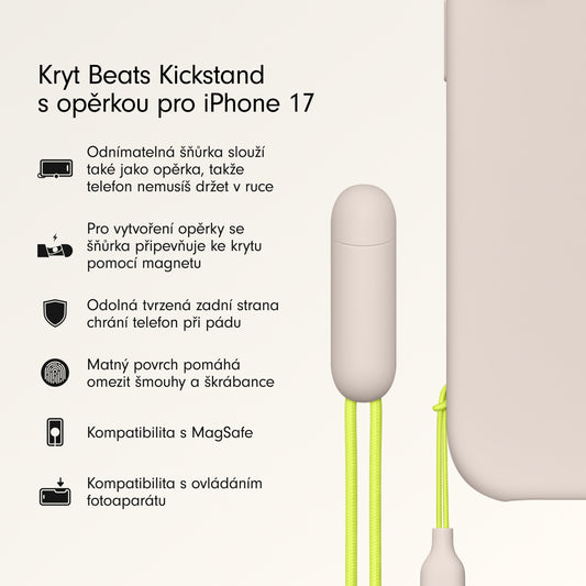 Kryt se stojánkem pro iPhone 17 Beats s MagSafe a ovladačem fotoaparátu - vápencově šedý - istyle.work