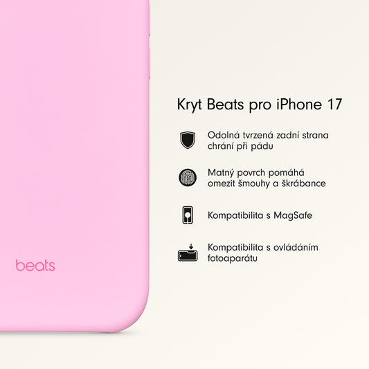 Kryt pro iPhone 17 Beats s MagSafe a ovladačem fotoaparátu - oblázkově růžový - istyle.work