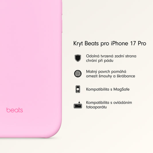 Kryt pro iPhone 17 Pro Beats s MagSafe a ovladačem fotoaparátu - oblázkově růžový - istyle.work
