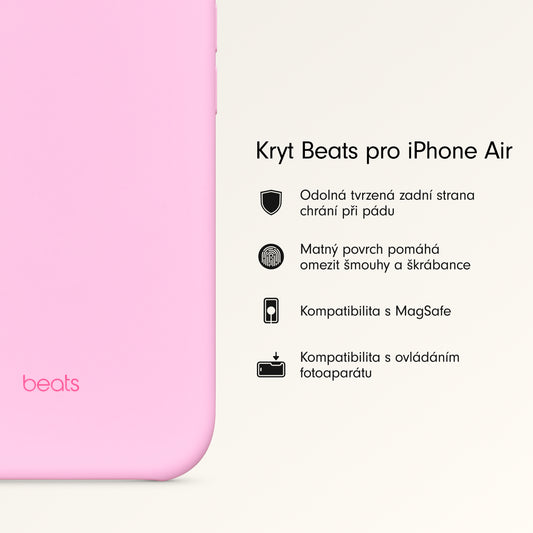 Kryt pro iPhone Air Beats s MagSafe a ovladačem fotoaparátu - oblázkově růžový - istyle.work
