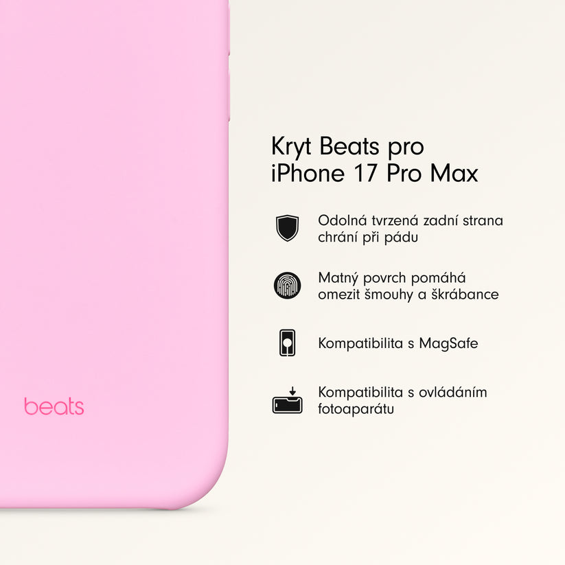 Kryt pro iPhone 17 Pro Max Beats s MagSafe a ovladačem fotoaparátu - oblázkově růžový - istyle.work