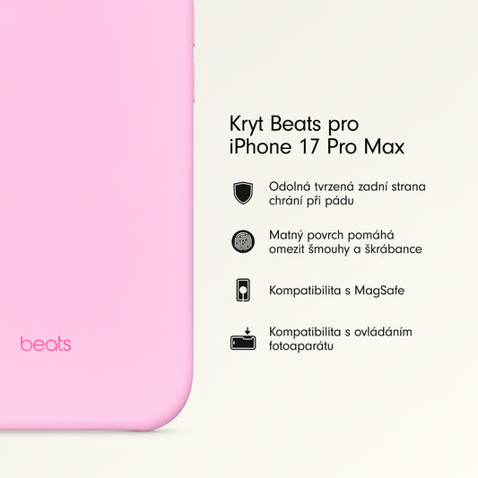 Kryt pro iPhone 17 Pro Max Beats s MagSafe a ovladačem fotoaparátu - oblázkově růžový - istyle.work