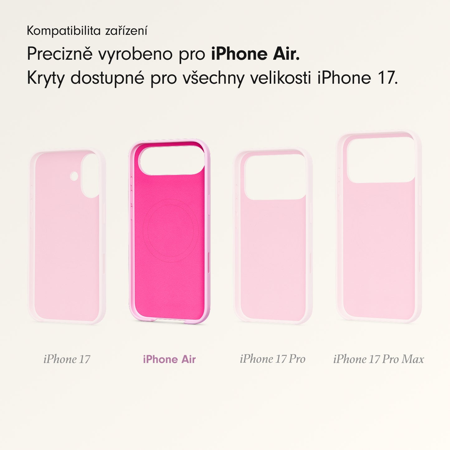 Kryt pro iPhone Air Beats s MagSafe a ovladačem fotoaparátu - oblázkově růžový - istyle.work
