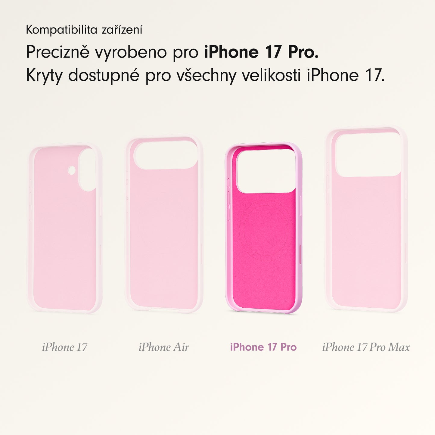Kryt pro iPhone 17 Pro Beats s MagSafe a ovladačem fotoaparátu - oblázkově růžový - istyle.work