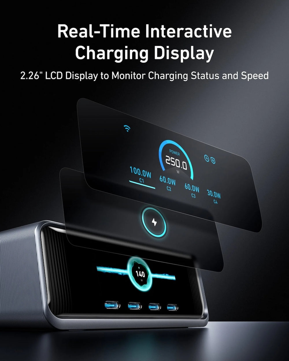 250W stolní GaN nabíječka Anker Prime Charger