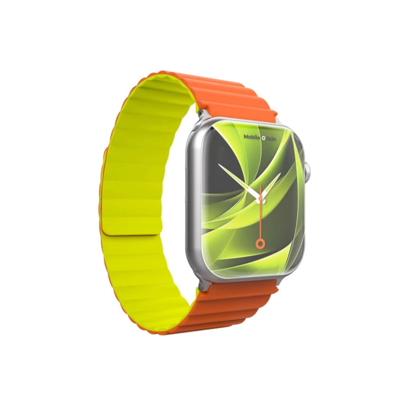 Řemínek pro Apple Watch 42/44/45/49 mm Mobile Magnetic Strap II - oranžový/zelený - istyle.work