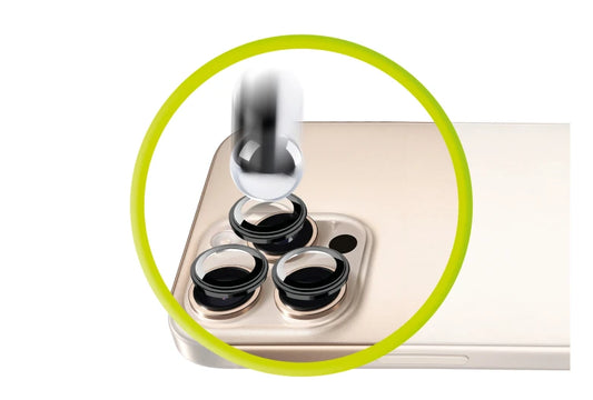 Sklo na fotoaparát pro iPhone 16 Pro / 16 Pro Max Mobile Origin Easy Lens Full Cover - černé