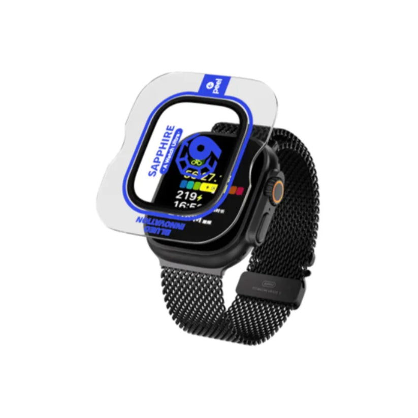 Ochranné sklo pro Apple Watch Ultra Blueo Sapphire & Titanium - černé - istyle.work