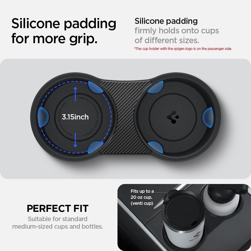 Držák nápojů Spigen Tesla Center Console Cup Holder Insert - černý - istyle.work