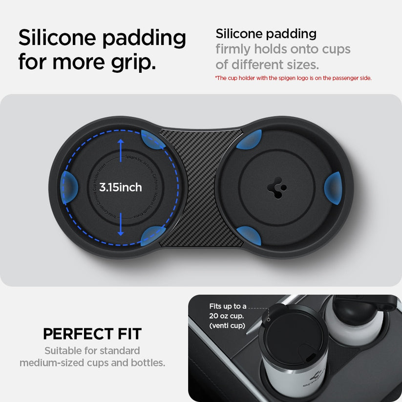 Držák nápojů Spigen Tesla Center Console Cup Holder Insert - černý - istyle.work